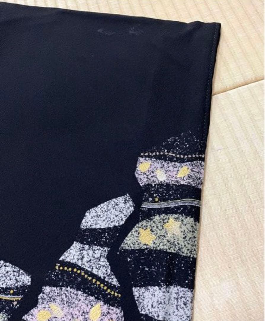 専用作家物 岩井流家元 岩井友見 星 箔 染め 訪問着 ひとつ紋