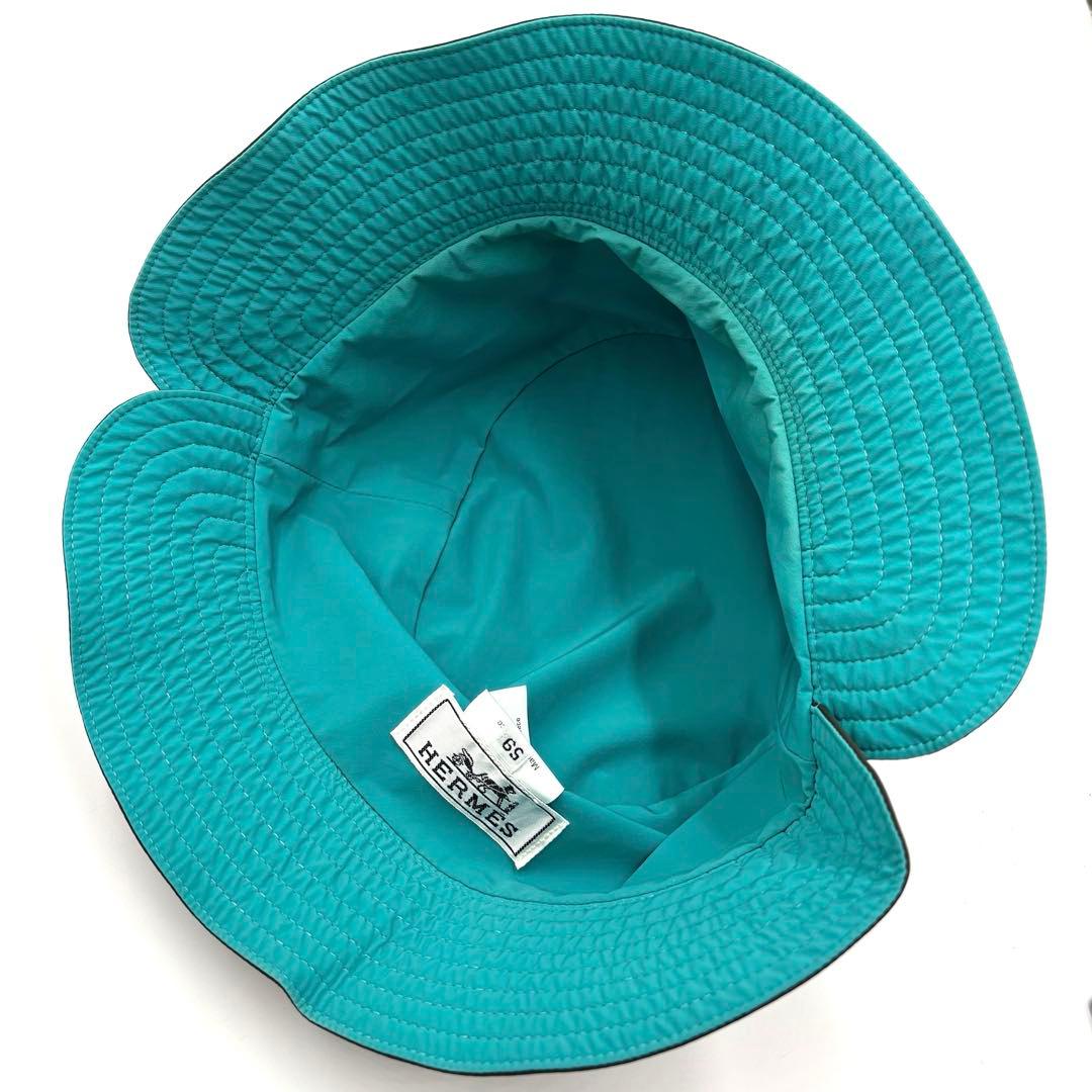 美品 HERMES エルメス 帽子 バケットハット Hロゴ カーキ ナイロン