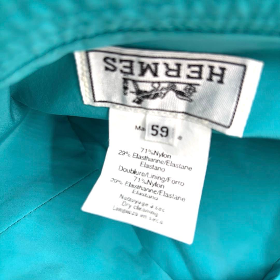 美品 HERMES エルメス 帽子 バケットハット Hロゴ カーキ ナイロン