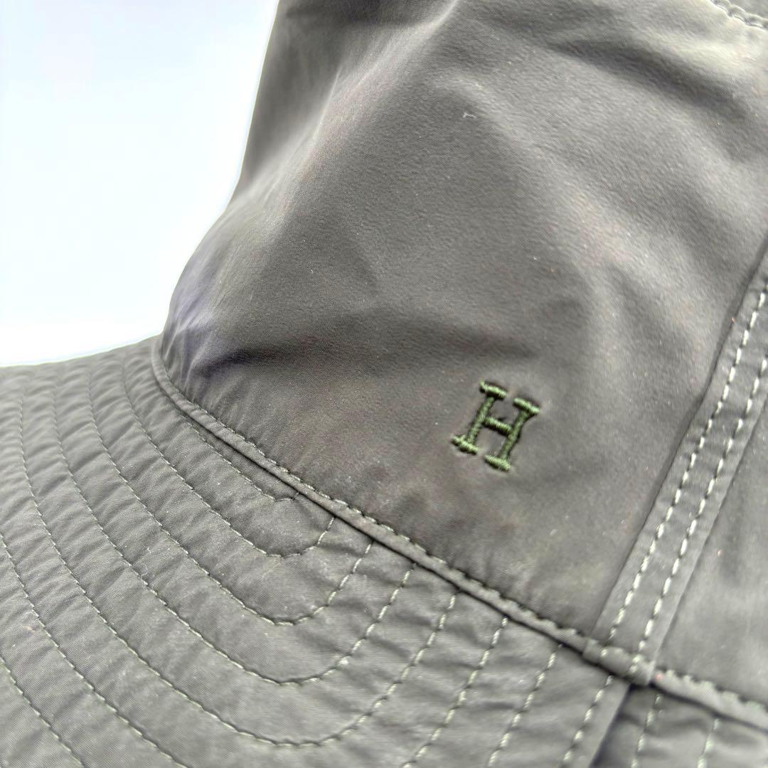 美品 HERMES エルメス 帽子 バケットハット Hロゴ カーキ ナイロン