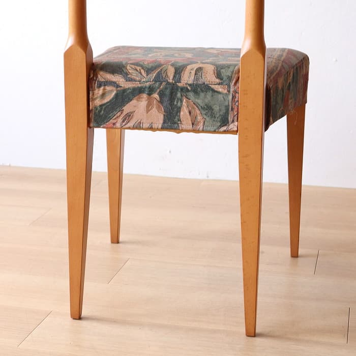 ヴィンテージ 飛騨産業 肘付イス 古家具 無垢材 ブナ材 カバーリング②