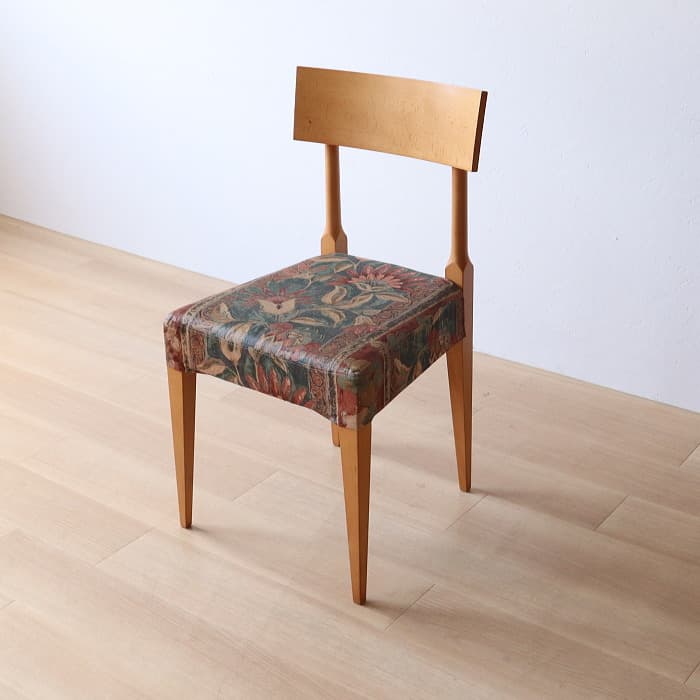 ヴィンテージ 飛騨産業 肘付イス 古家具 無垢材 ブナ材 カバーリング②