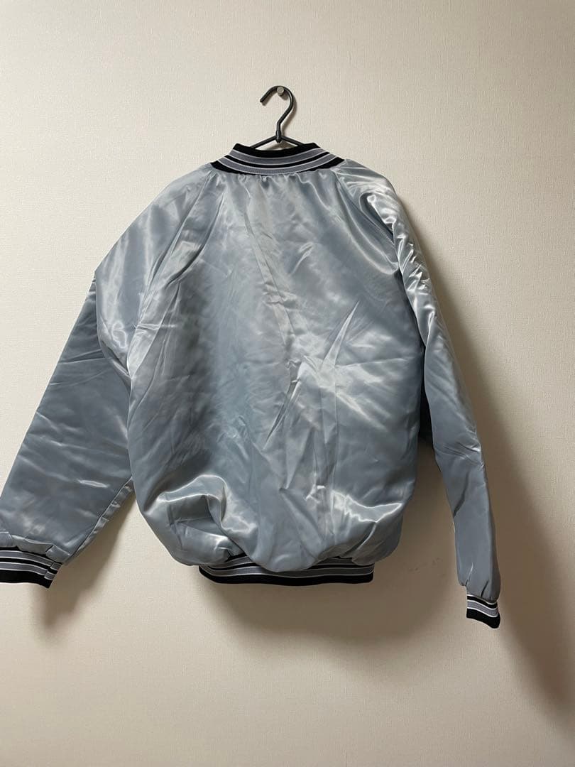 RAIDERS レイダース サテンスタジャン USA製 XL NFL シルバー