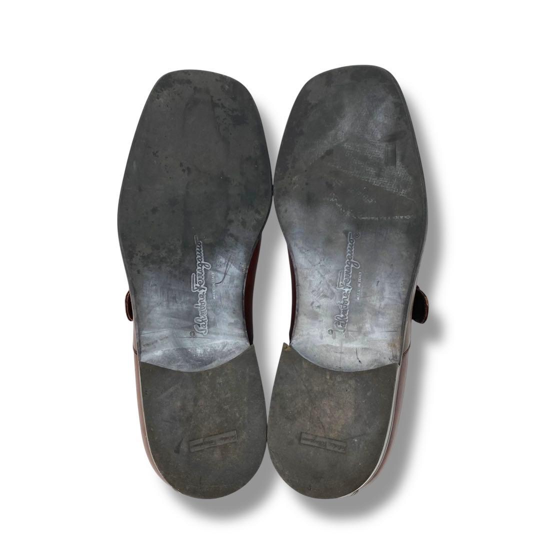 靴 y2k Ferraga square-toe leather loafers