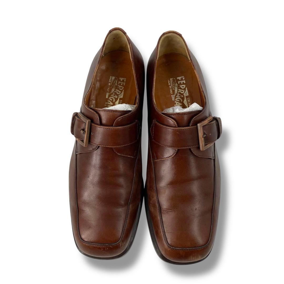 靴 y2k Ferraga square-toe leather loafers