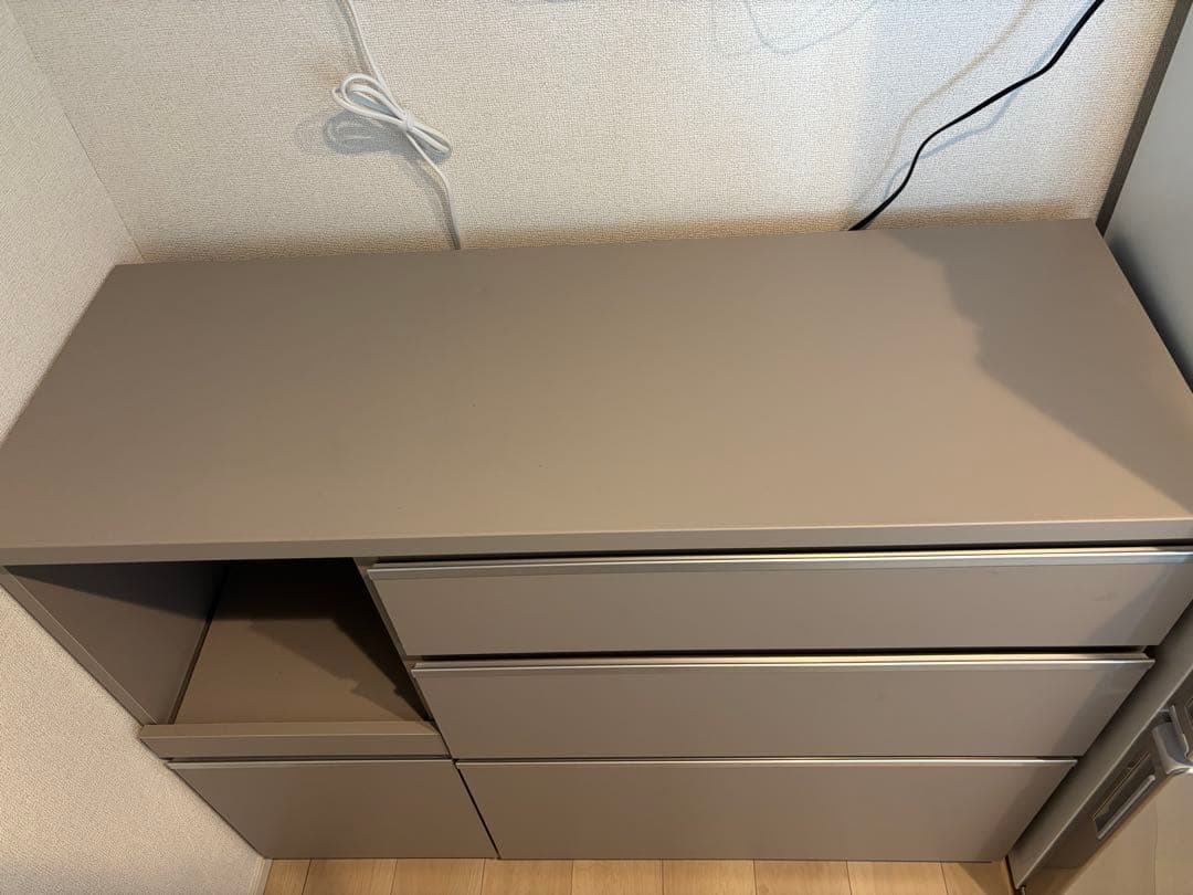 美品✨ キッチンカウンター 食器棚　キッチン収納　グレージュ　120cm 送料込