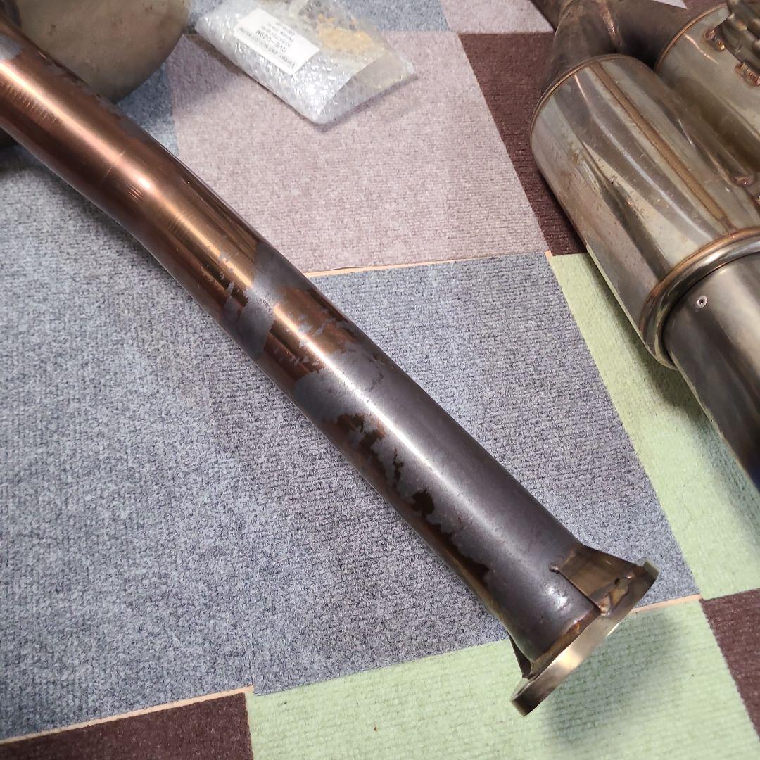 ガナドールマフラー、右ダブル出し、 品番GVE-029MBL、プラド、ブルー発色