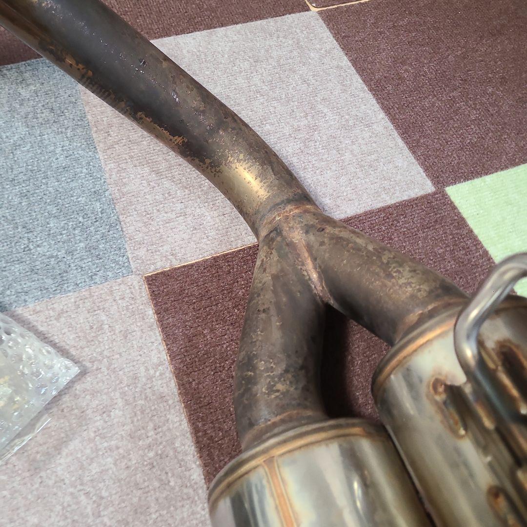 ガナドールマフラー、右ダブル出し、 品番GVE-029MBL、プラド、ブルー発色