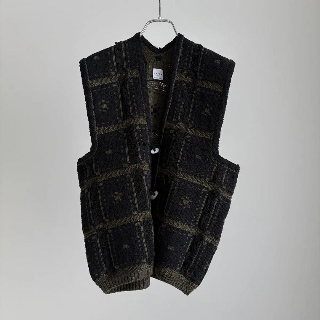 ONICA ニットベスト blocked-jacquard vest　オニカ