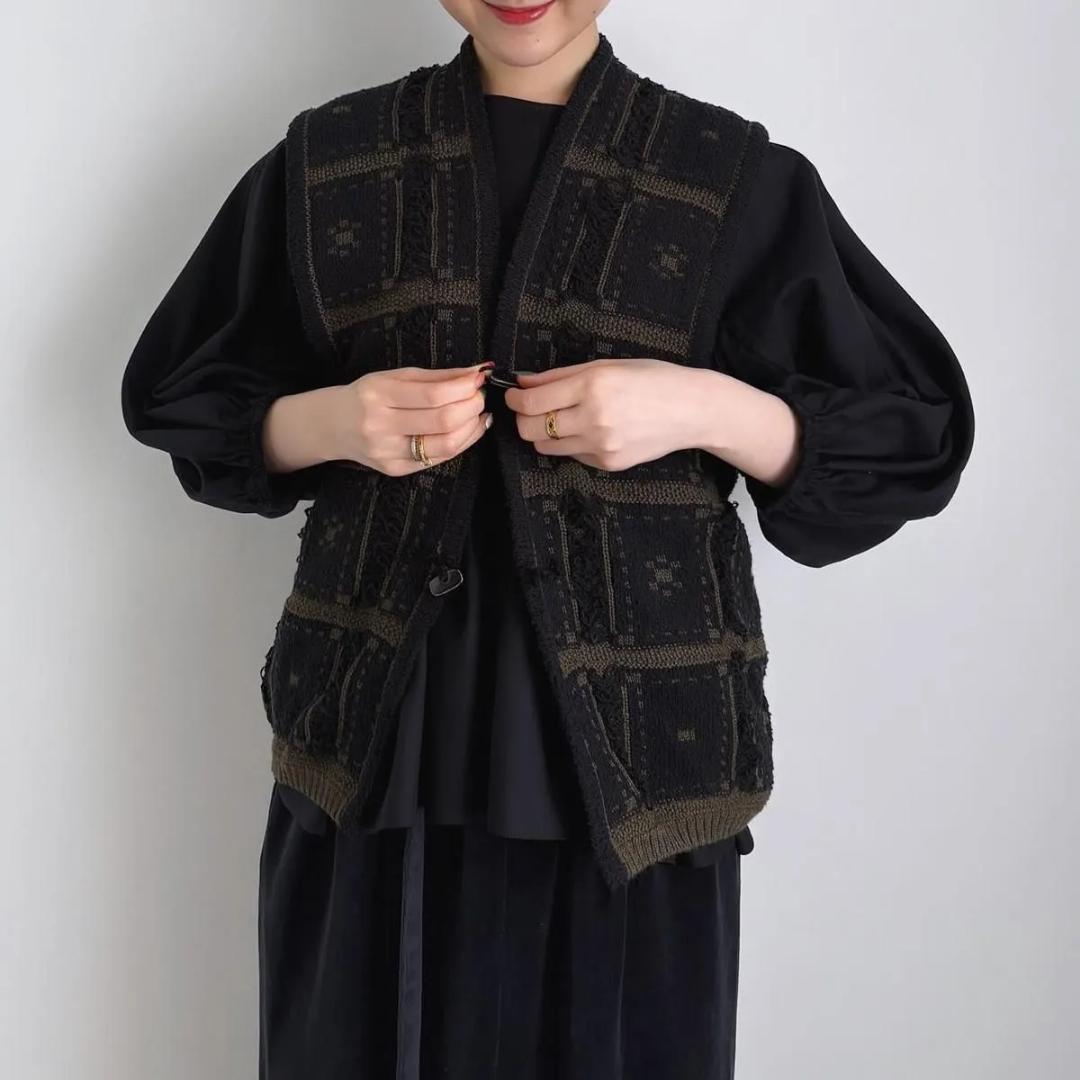 ONICA ニットベスト blocked-jacquard vest　オニカ