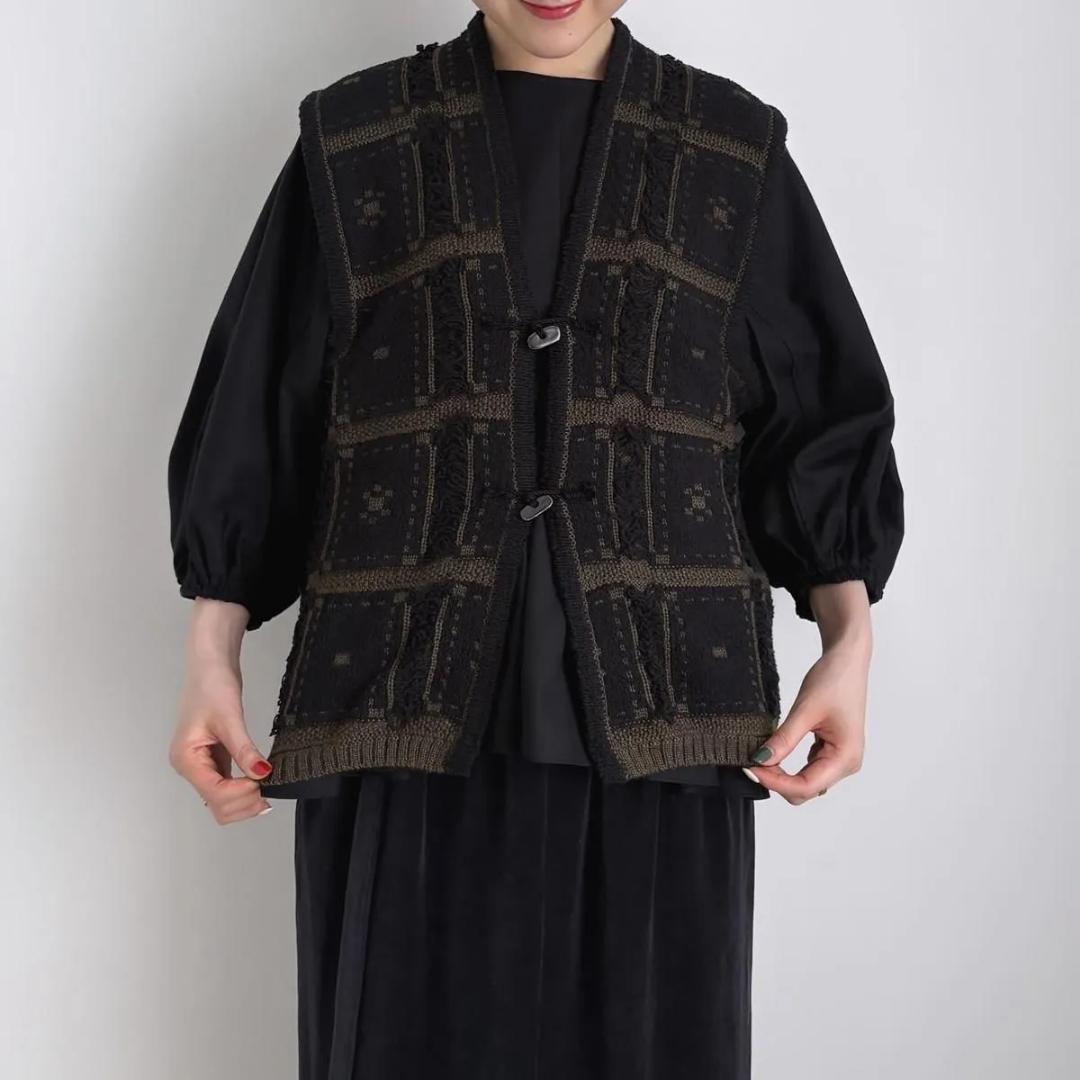ONICA ニットベスト blocked-jacquard vest　オニカ