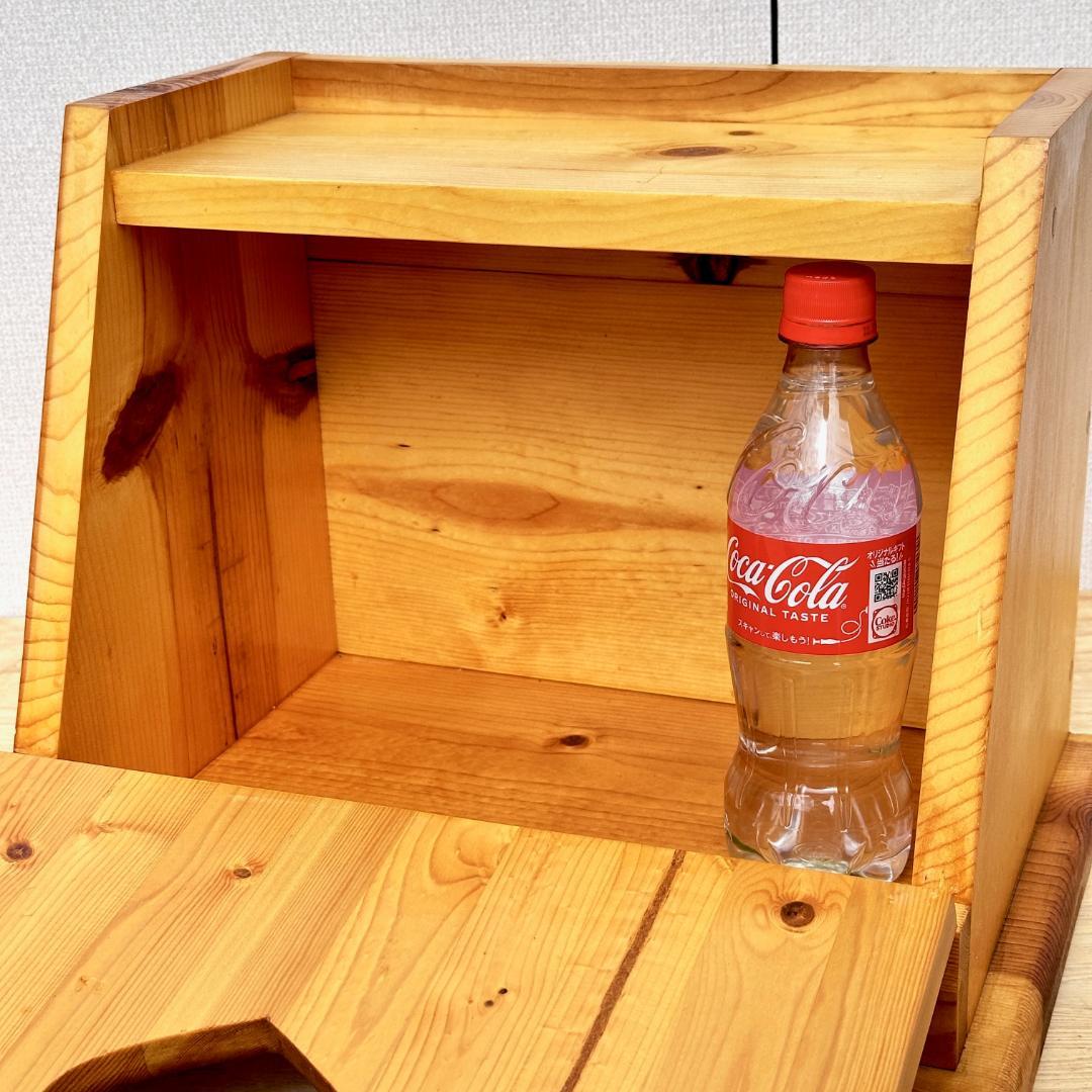 カントリー家具　ブレッドケース　ウッドボックス　パイン材　ハート透かし