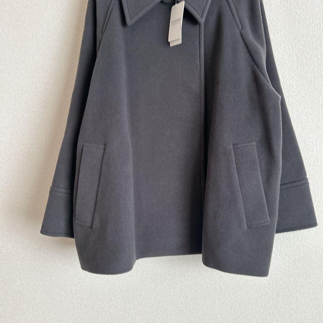 新品W/Nyモッサステンカラーショートコート　グレー　38