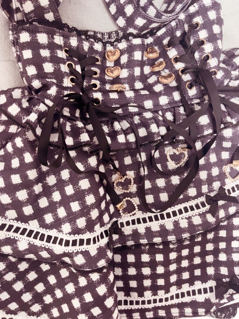 ♡ねむねむ♡❤︎ LIZLISA はしごリボンギンガムティアードスカパン