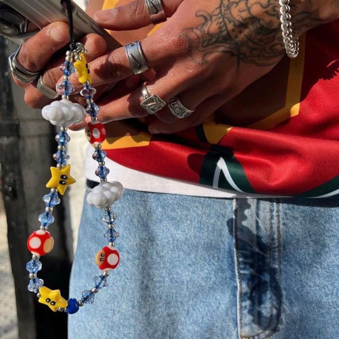 即購入可❣️大人気❣️string ting 任天堂 マリオ スター 雲 ストラップ