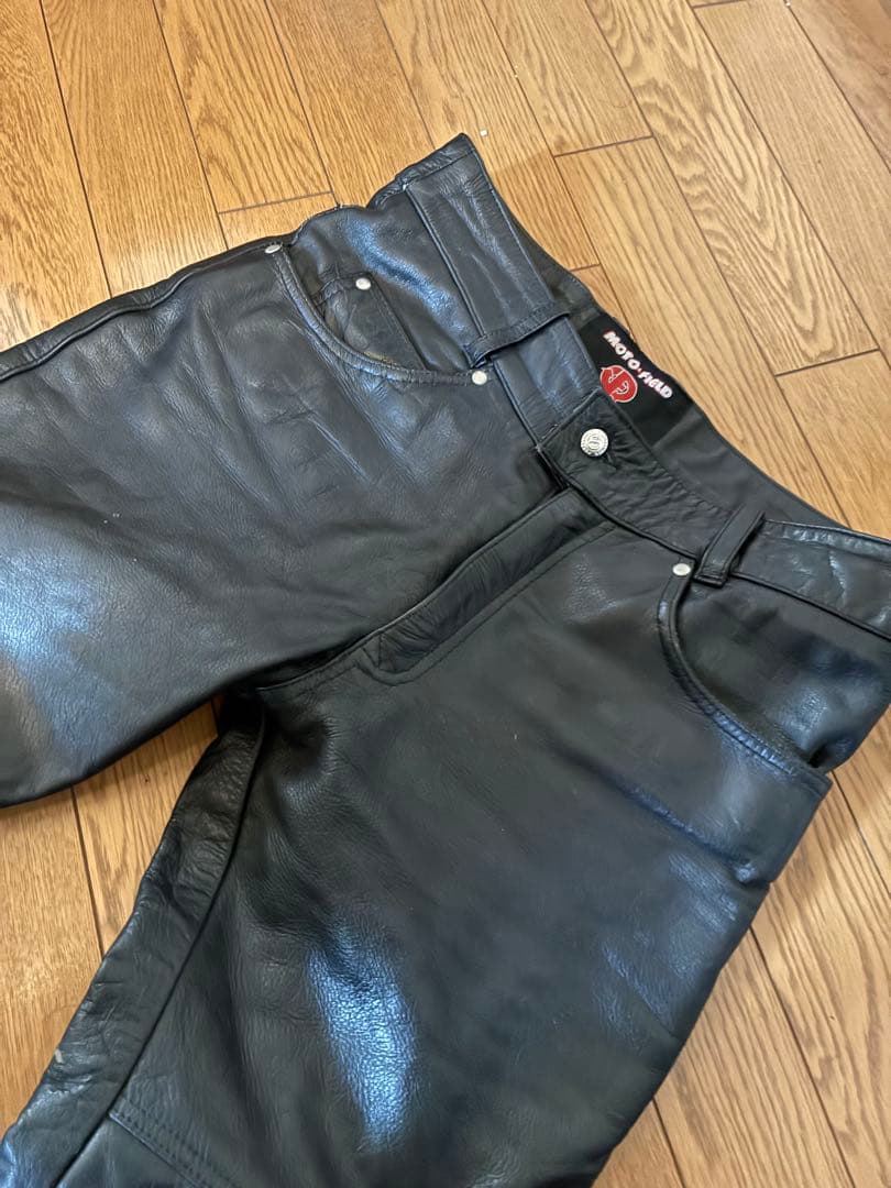 送料込み！used本革パテッドレザーパンツ