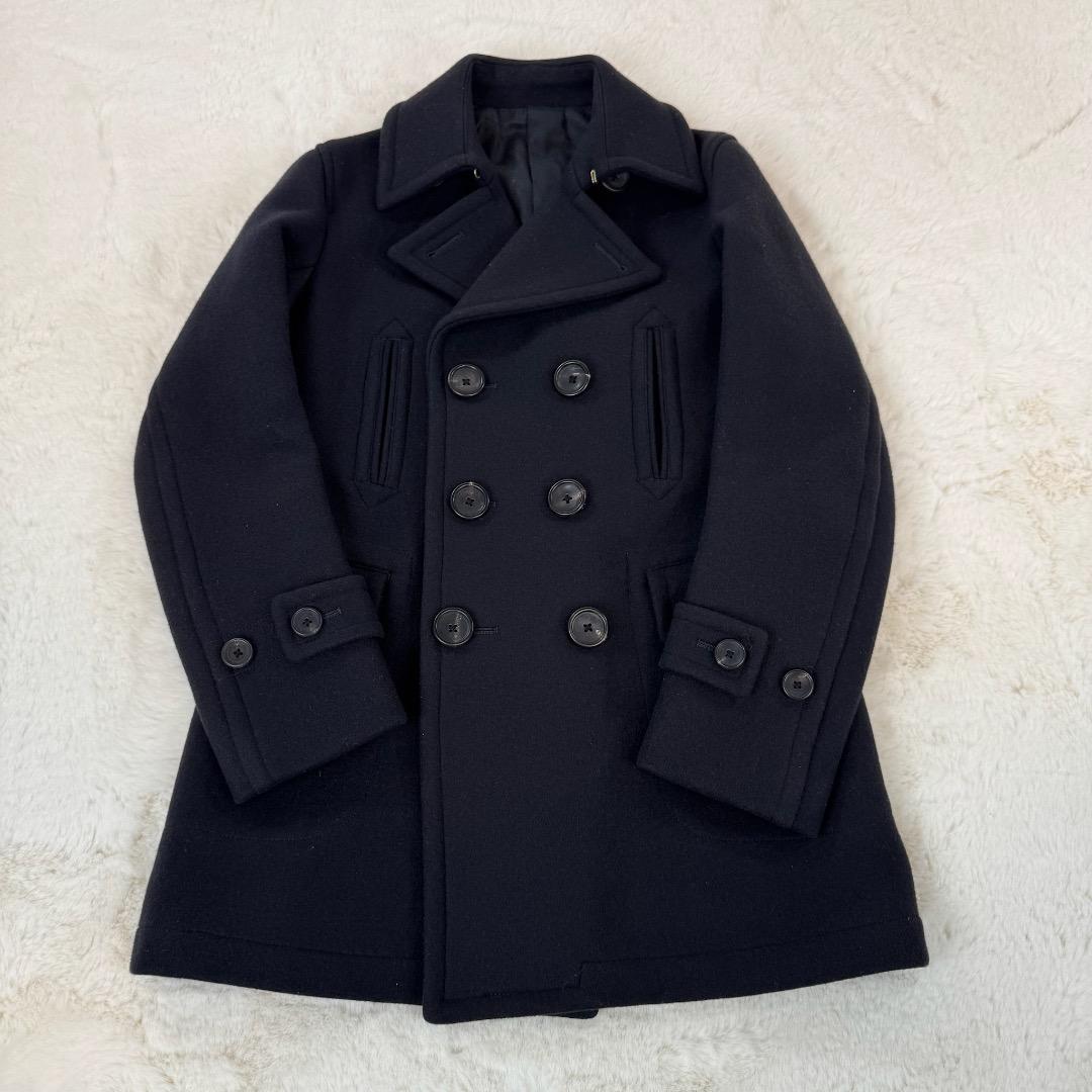 美品　SCYE BASICS　ウール　Pコート　３８サイズ　オフィス　紺