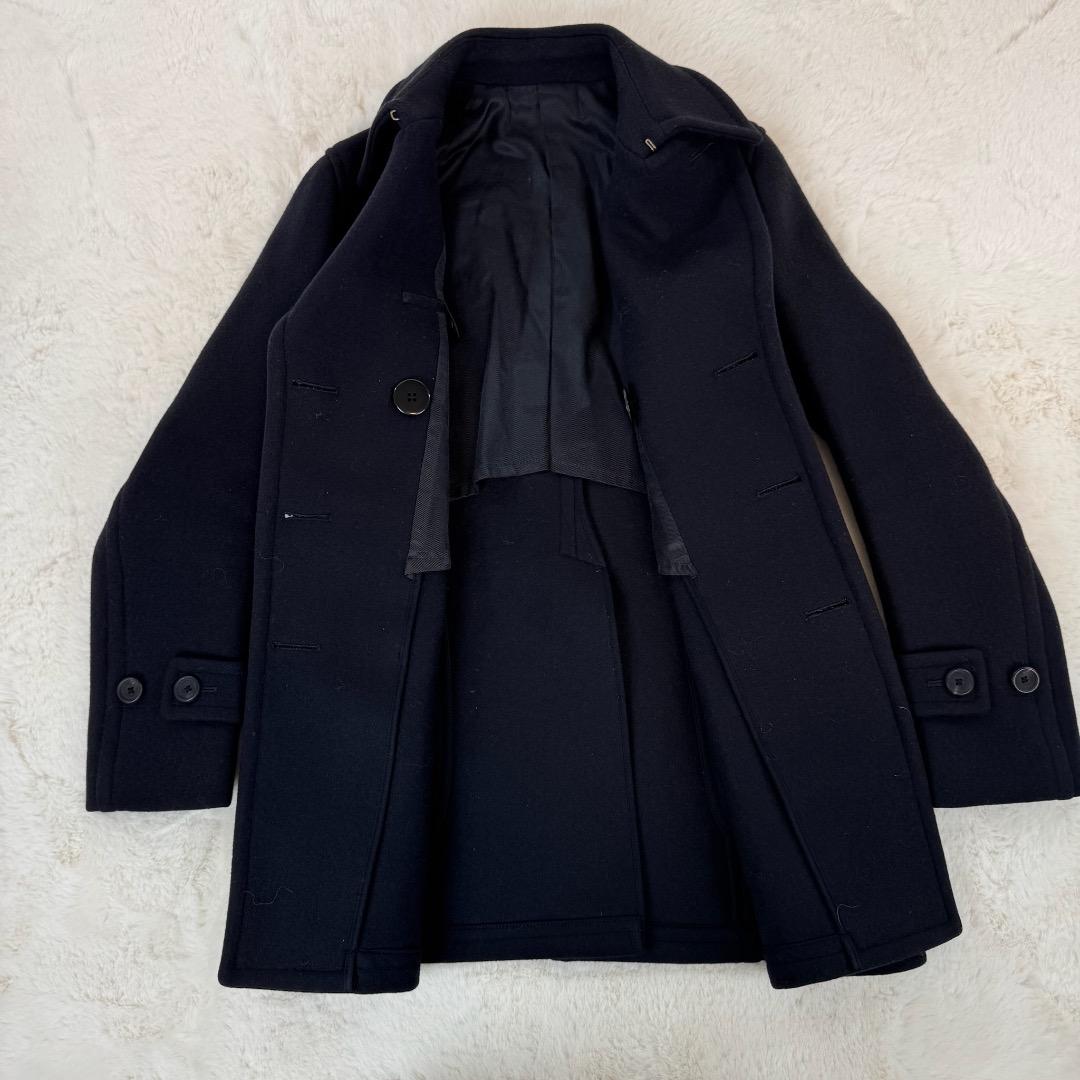 美品　SCYE BASICS　ウール　Pコート　３８サイズ　オフィス　紺