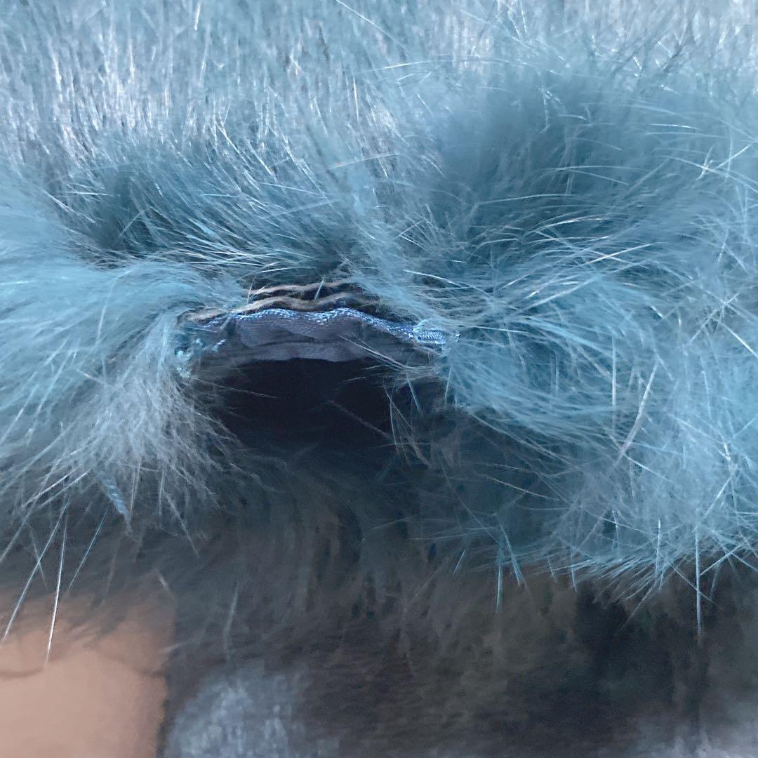 リアルレザー&ファーコート ラビット ブルーフォックス ラムテープ H945