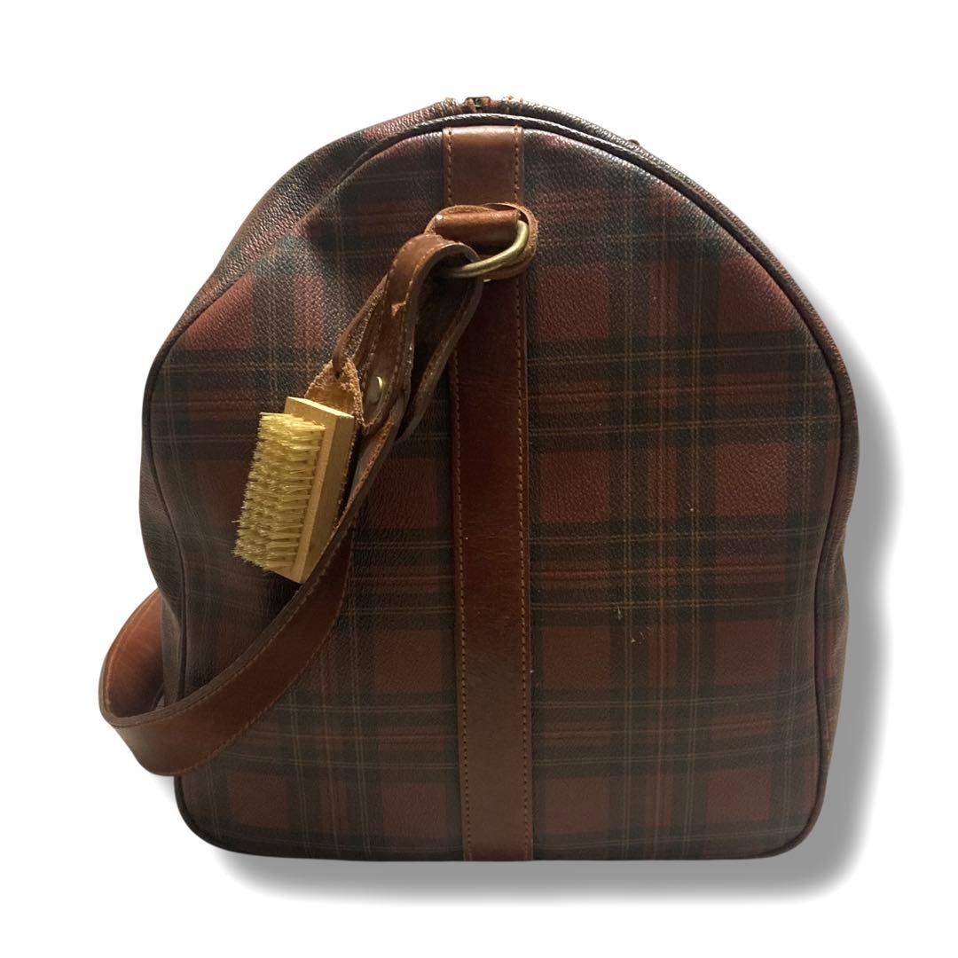 希少　美品　ポロラルフローレン　ボストンバッグ　2way　チェック　ブラウン