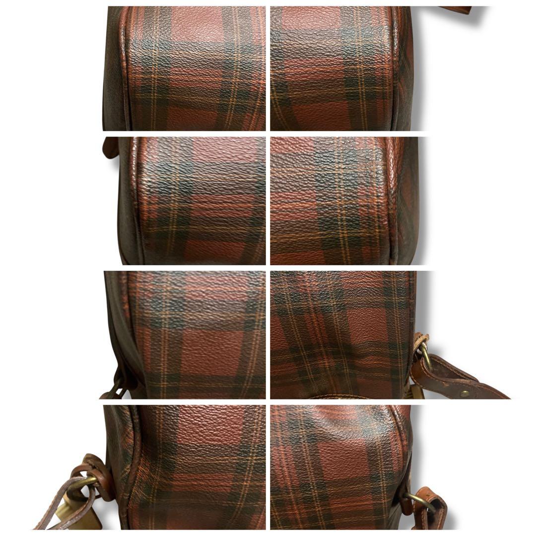 希少　美品　ポロラルフローレン　ボストンバッグ　2way　チェック　ブラウン