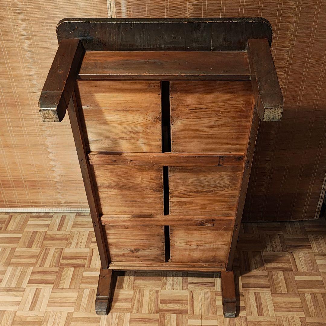 両引座卓　ちゃぶ台　文机　小引き出し6杯　昭和レトロ　古家具