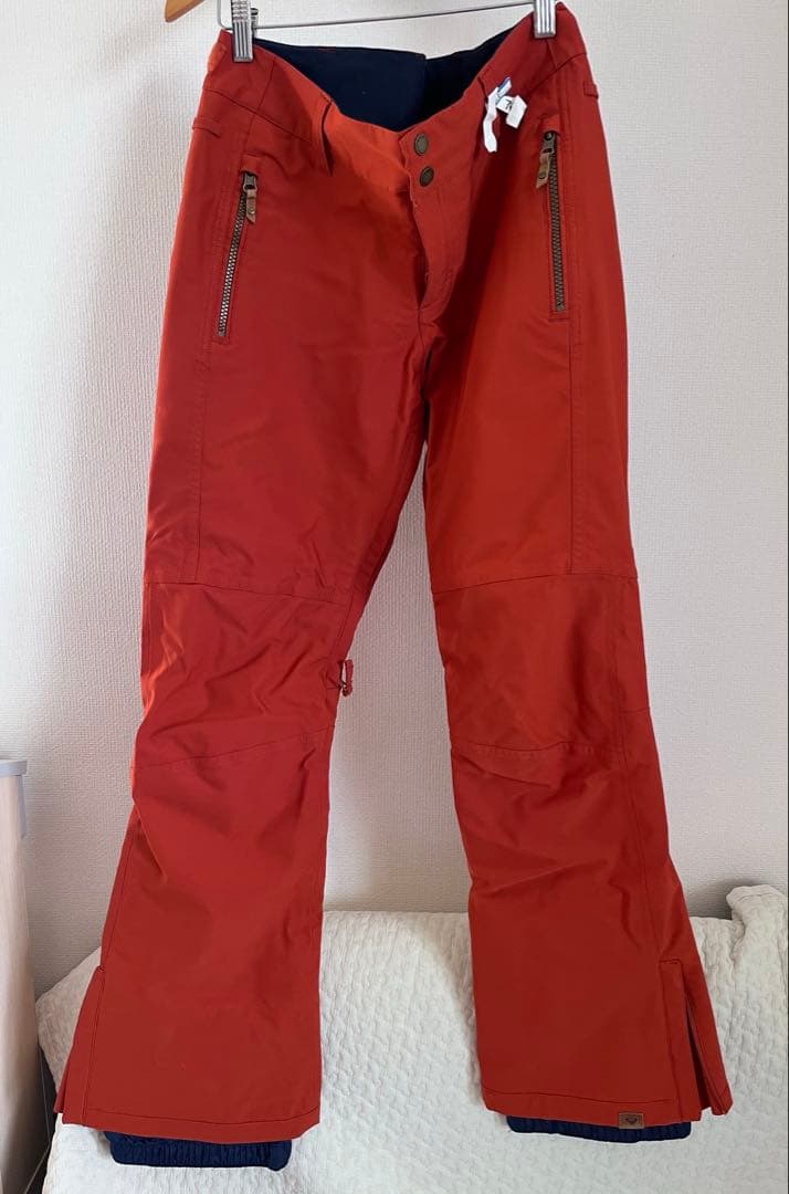 ROXY ネイビー 花柄 スノーボードジャケット　オレンジパンツ　2点セット