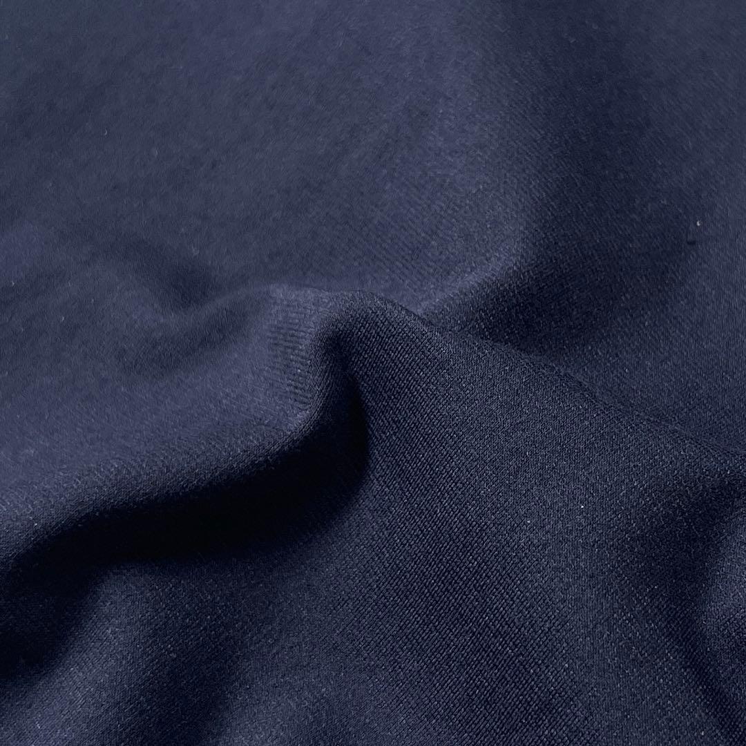 メゾピアノ　セレモニージャケット　ノーカラー　紺　リボンお花モチーフ　120