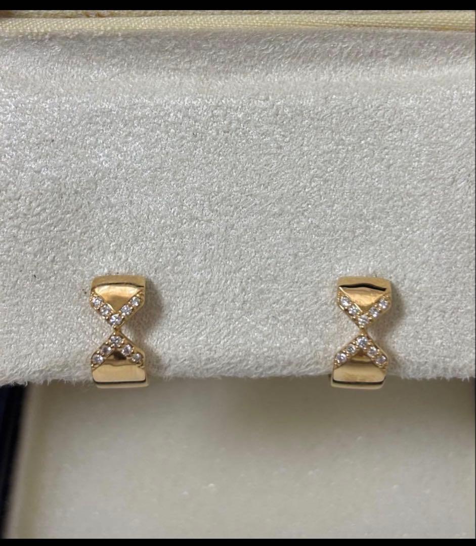 Vendome Aoyama k18 ループ ダイヤモンド ピアス