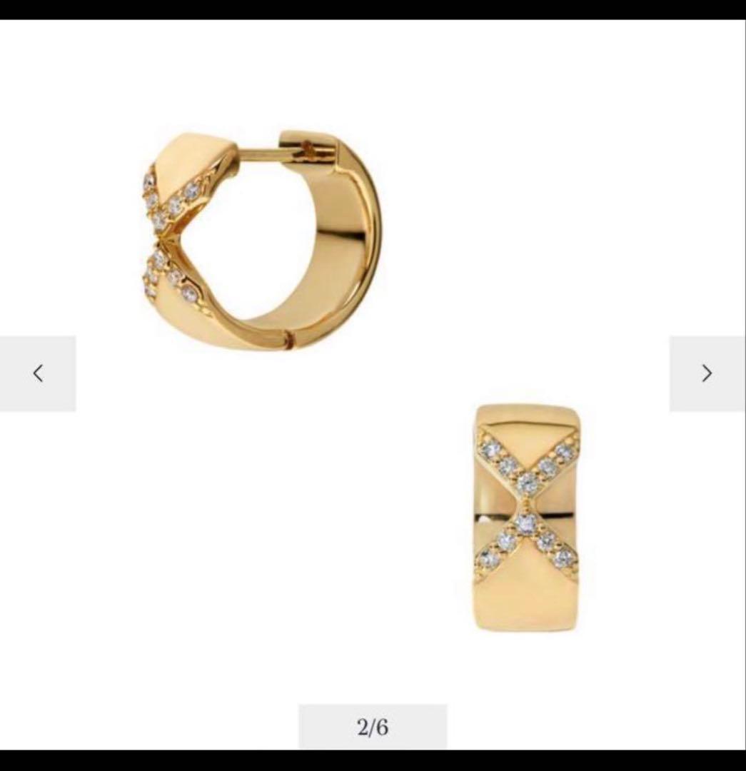 Vendome Aoyama k18 ループ ダイヤモンド ピアス