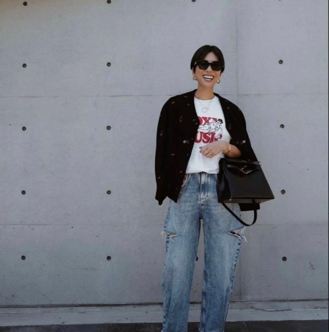 マチャット machatt エンブロイダリーウールジャケット 花柄 ブラック