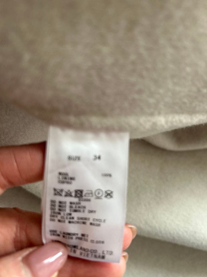 週末セールTOMORROWLAND ウールロングコート ライトベージュ