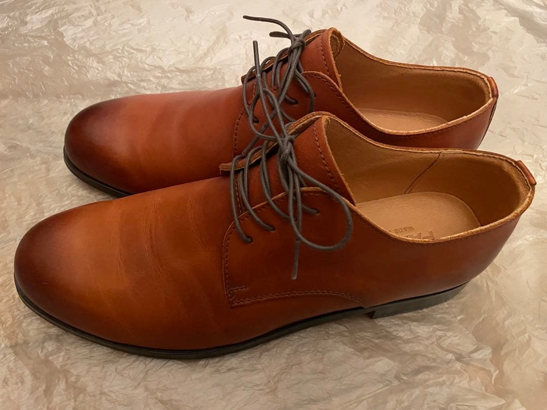 【美品】PADRONE パドローネ JACK 革靴 プレーントゥ キャメル 41