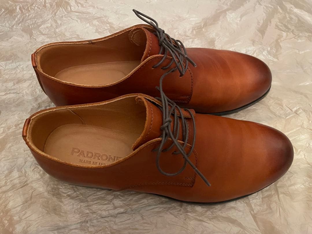 【美品】PADRONE パドローネ JACK 革靴 プレーントゥ キャメル 41