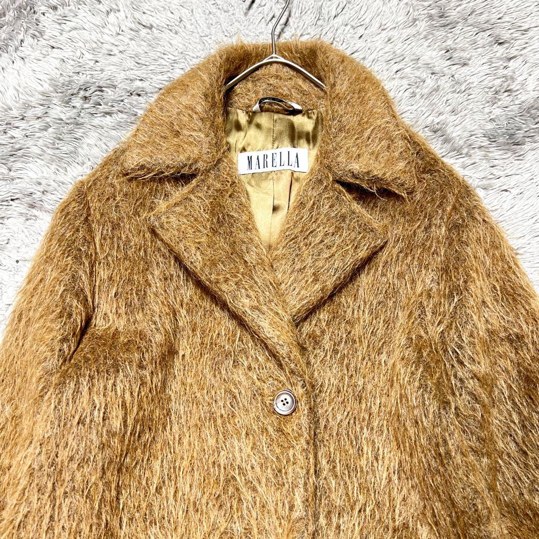 MaxMara MARELLA アルパカ シャギーチェスターコート M相当 美品