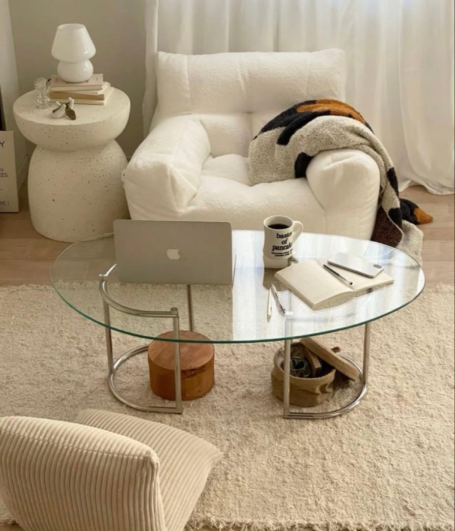 【美品】ローテーブル⚪︎ガラス板