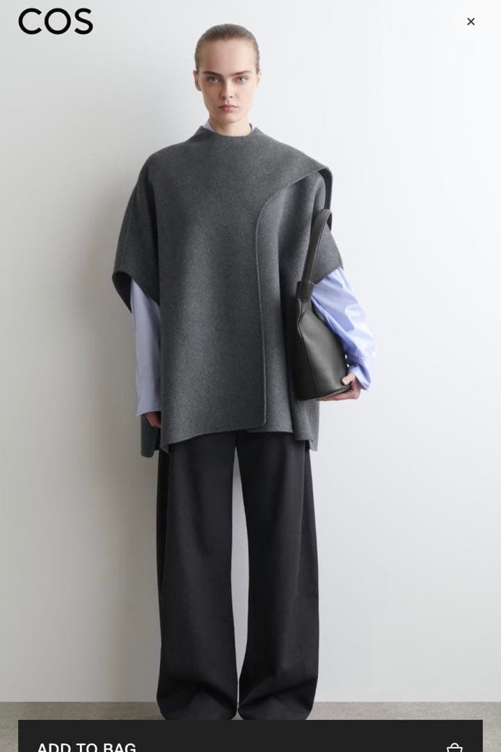 新品未使用 cos ダブルフェイスウールスカーフケープ ポンチョ