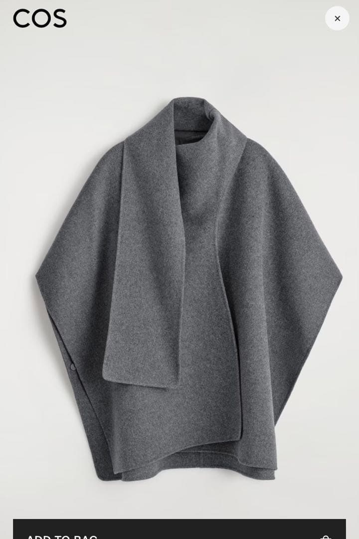 新品未使用 cos ダブルフェイスウールスカーフケープ ポンチョ