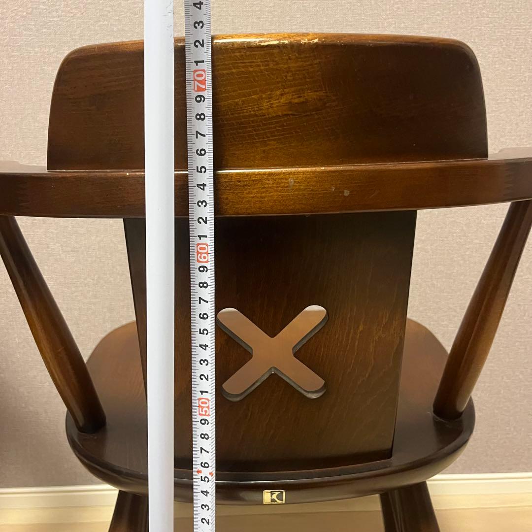 高級 ダイニングチェア 2脚セット 飛騨産業 キツツキマーク レトロ