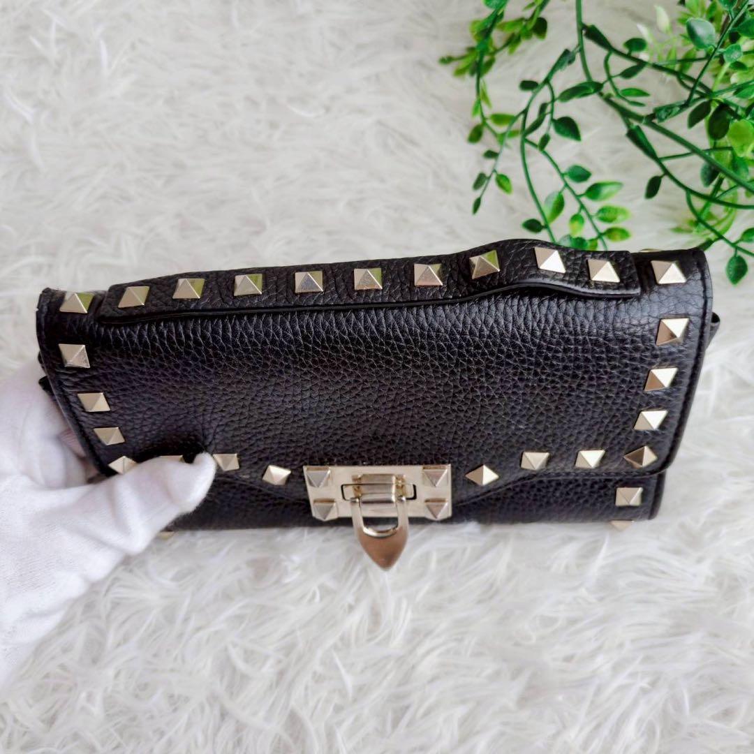 ヴァレンティノ チェーン ウォレット ロックスタッズ 2way ブラック