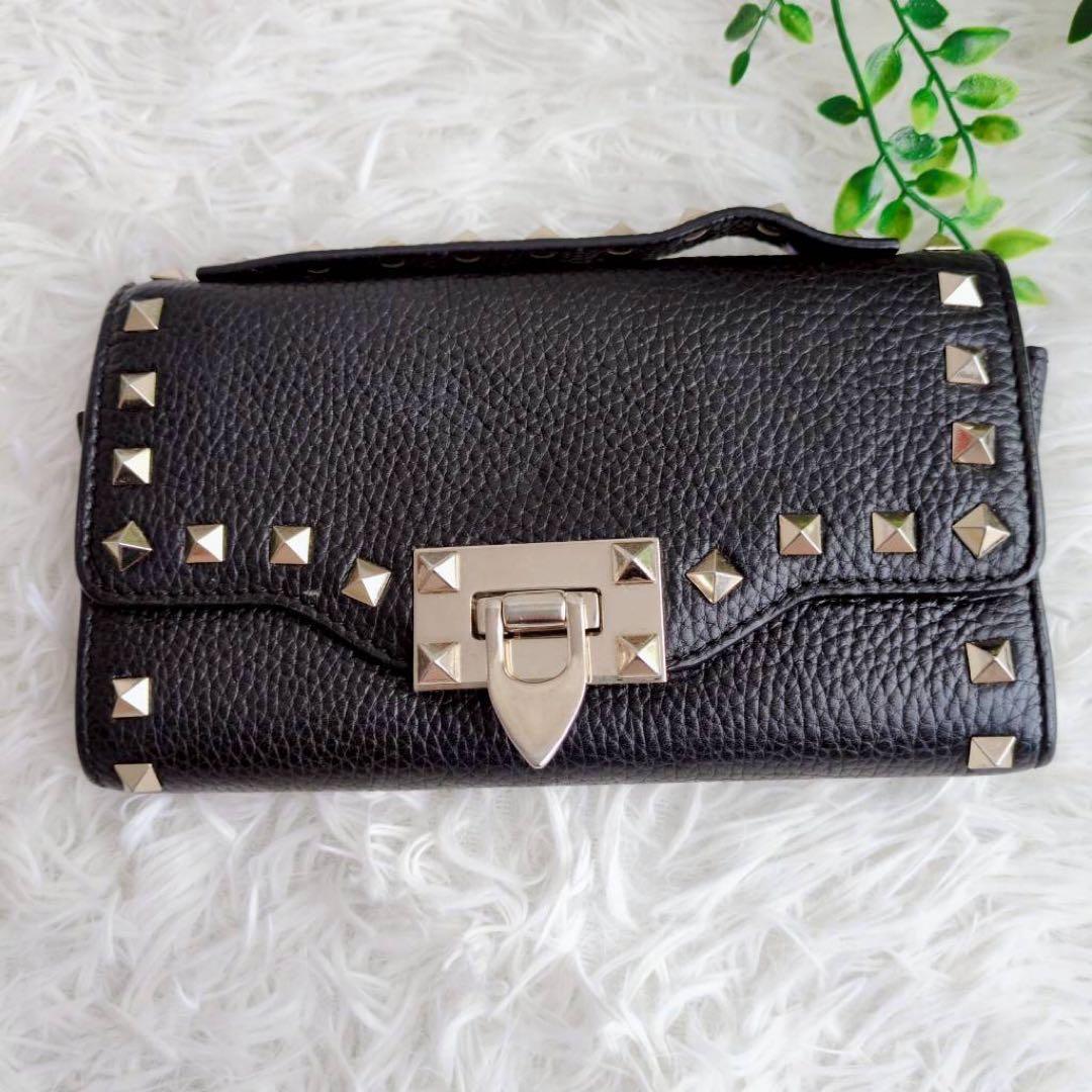 ヴァレンティノ チェーン ウォレット ロックスタッズ 2way ブラック