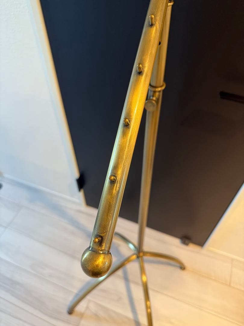 ハンガーラック　傾斜ハンガー　高さ可変　アンティークゴールド②