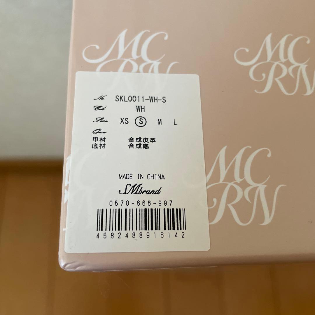 ミシェルマカロン ボリュームソールビジューベルトスニーカー　白③