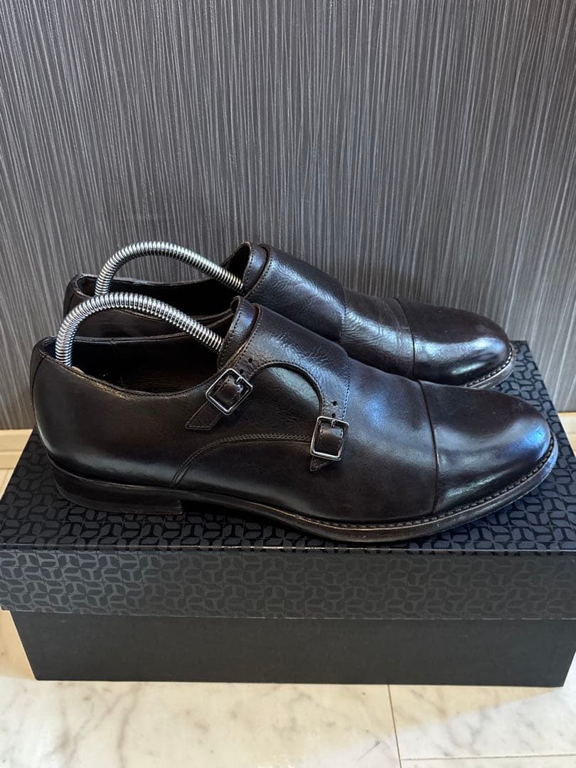 美品　タリアトーレ ダブルモンクストラップ レザーシューズ 革靴 キャップトウ