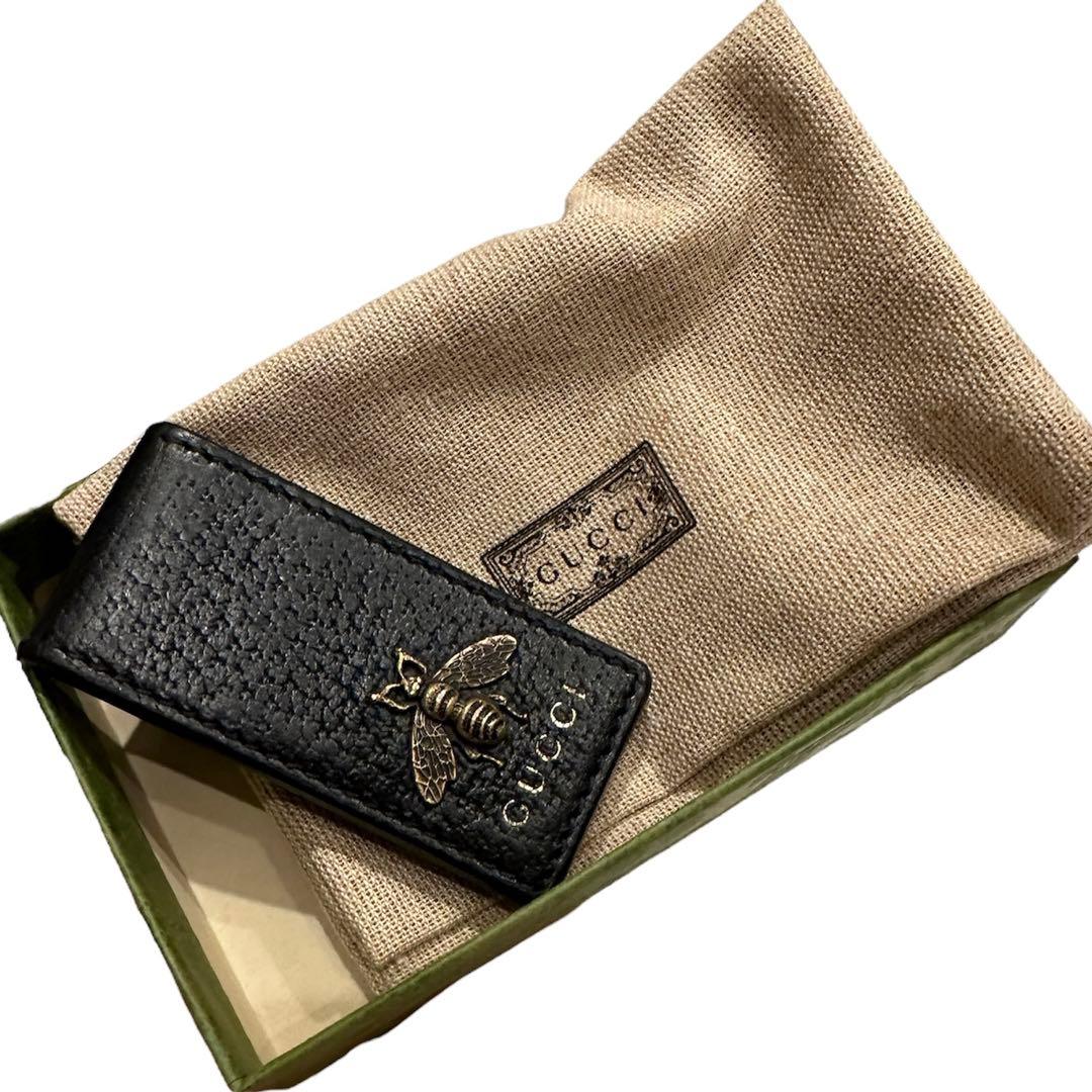 【正規品】GUCCI　グッチ　レザー　マネークリップ　レザー マグネット 財布