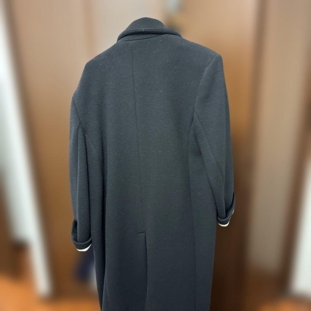 CLANE 黒 ダブルブレスト チェスターコート