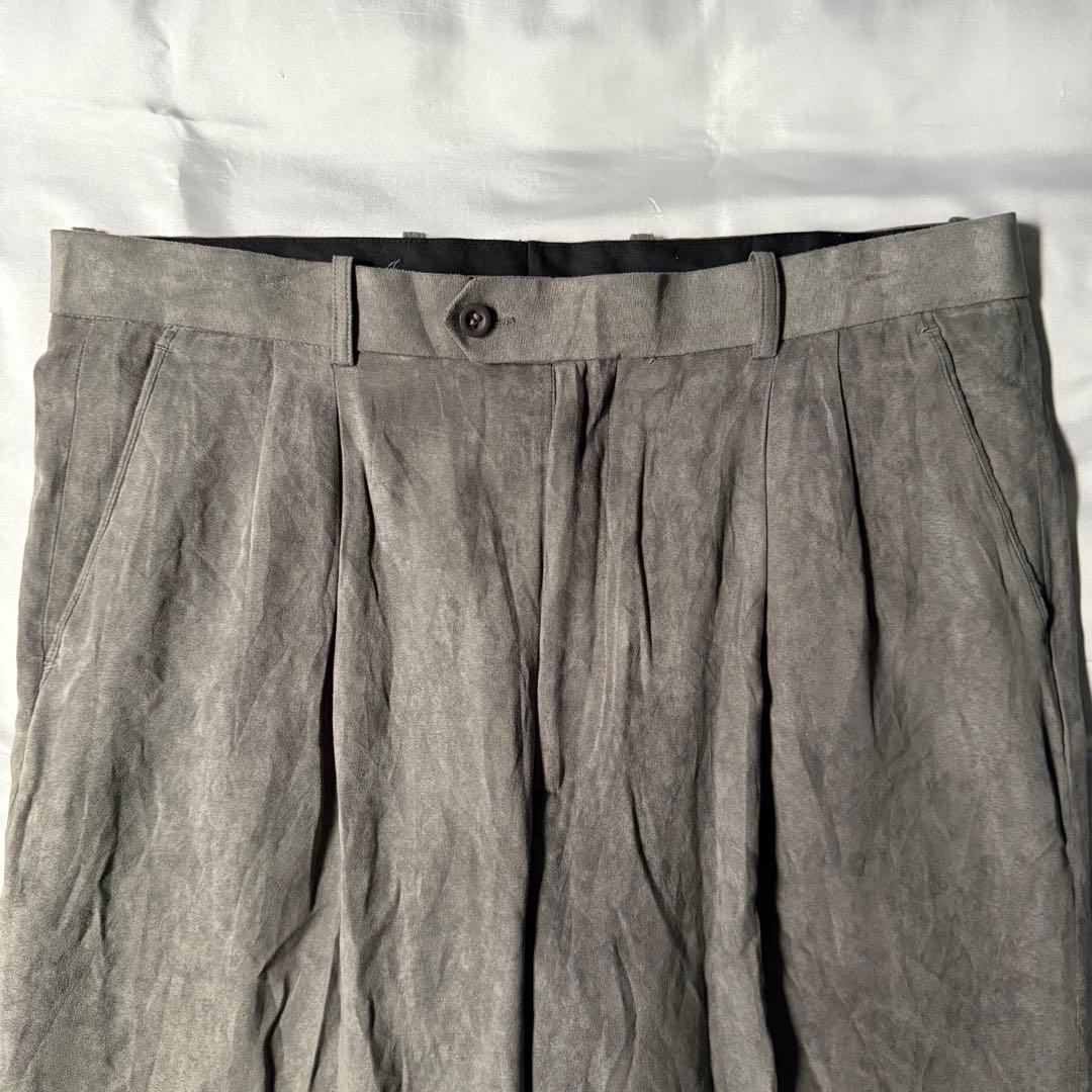 【希少タイプ】 90s vintage ツータック スエード ワイドスラックス
