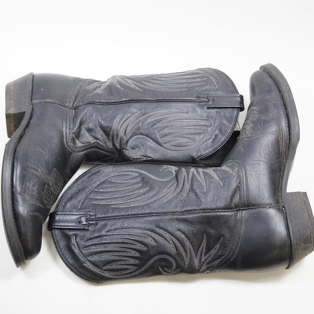 28cm ヴィンテージ ブラック ウエスタンブーツ ビブラムソール P4222