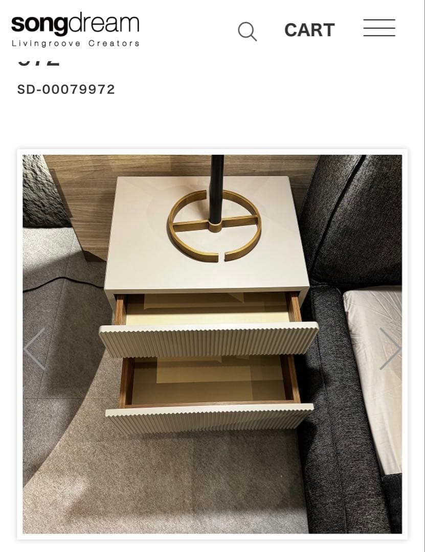 【週末セール】【songdream】ナイトテーブル/ナイトスタンド/アイスグレー