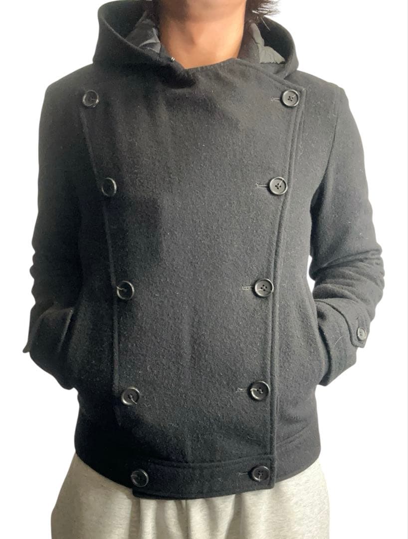 ジャケット・アウター hooded napoleon wool jacket
